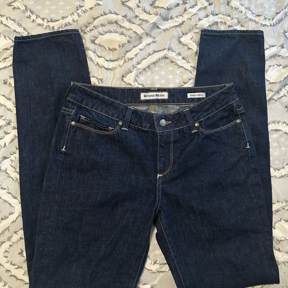 Russh Mode LA "Bomb Shell" Dark Wash Skinny Jeans Size 28 Boutique Y2K